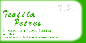 teofila petres business card